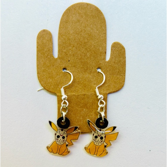 Pikachu Jason mask earrings - Picture 1 of 3